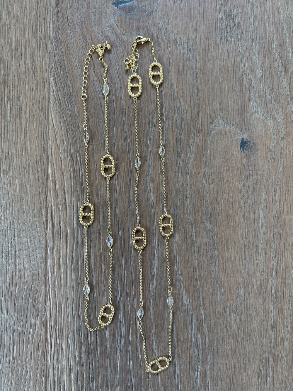 Adina Eden Gold Beaded Link Station Necklace